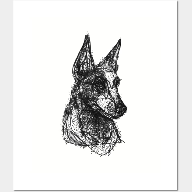 Cattle Dog Wall Art by InkedinRed